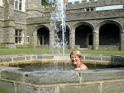 Thomas fountain where Katherine Hepburn swam nude as an undergraduate